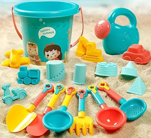 Kit de 18 Peças de Brinquedos de Praia - Brinque & Aprenda 